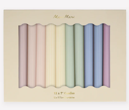Pastel Taper Candles S/12