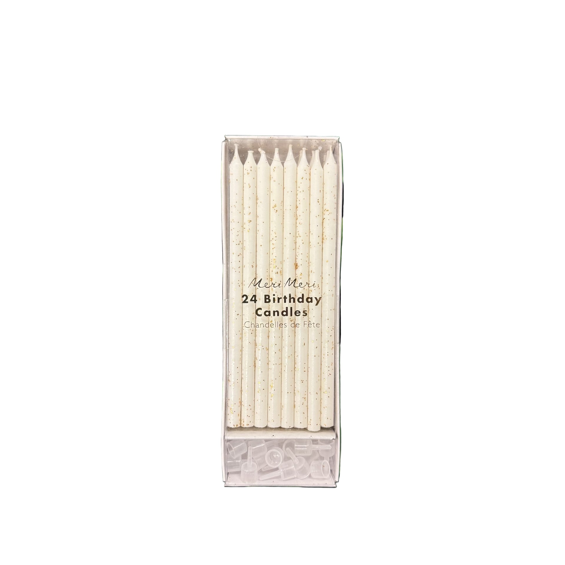 White Candle with Gold Flecks