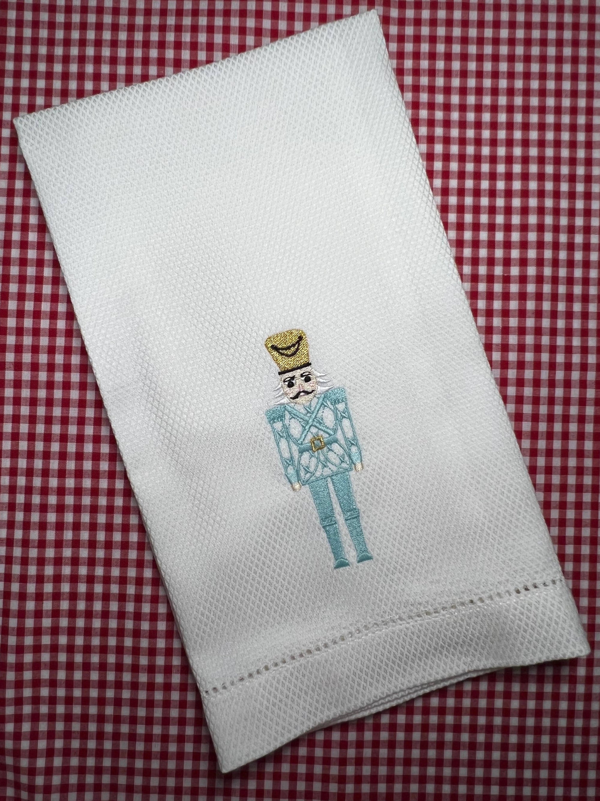 Nutcracker Huck Towel: Turquoise