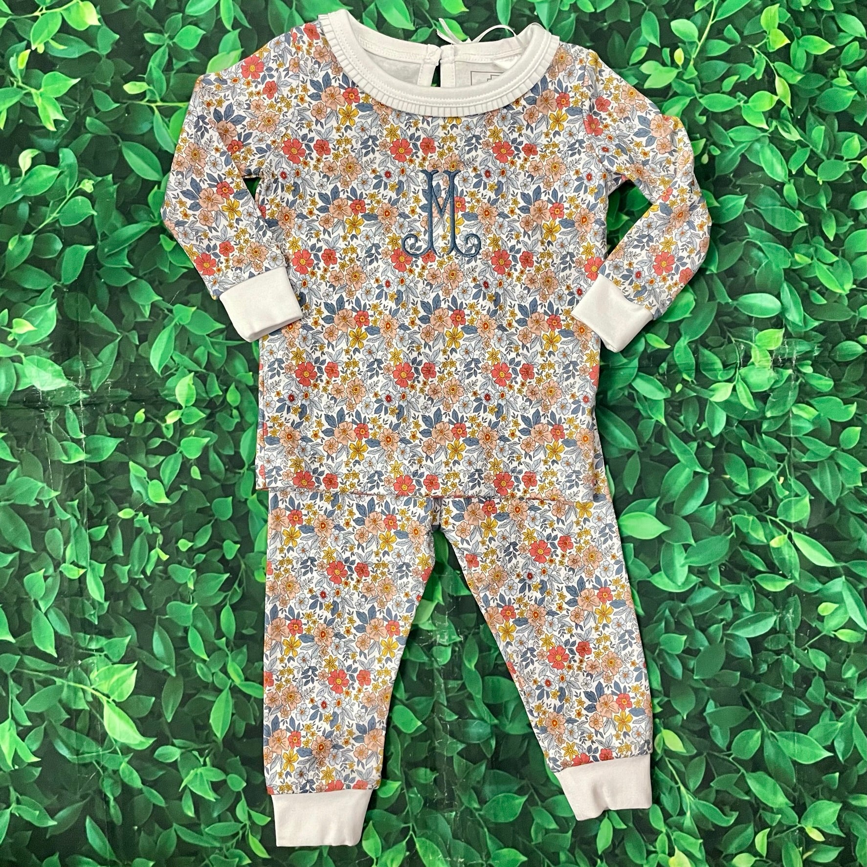 Ava Girls' Falling for Floral Two Piece Pima PJs