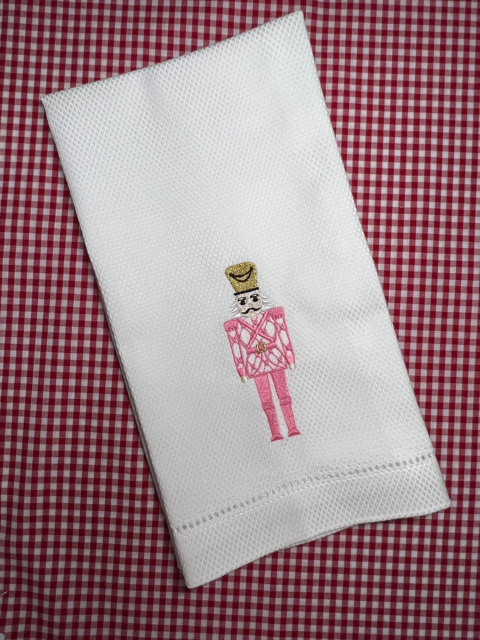 Nutcracker Huck Towel: Pink