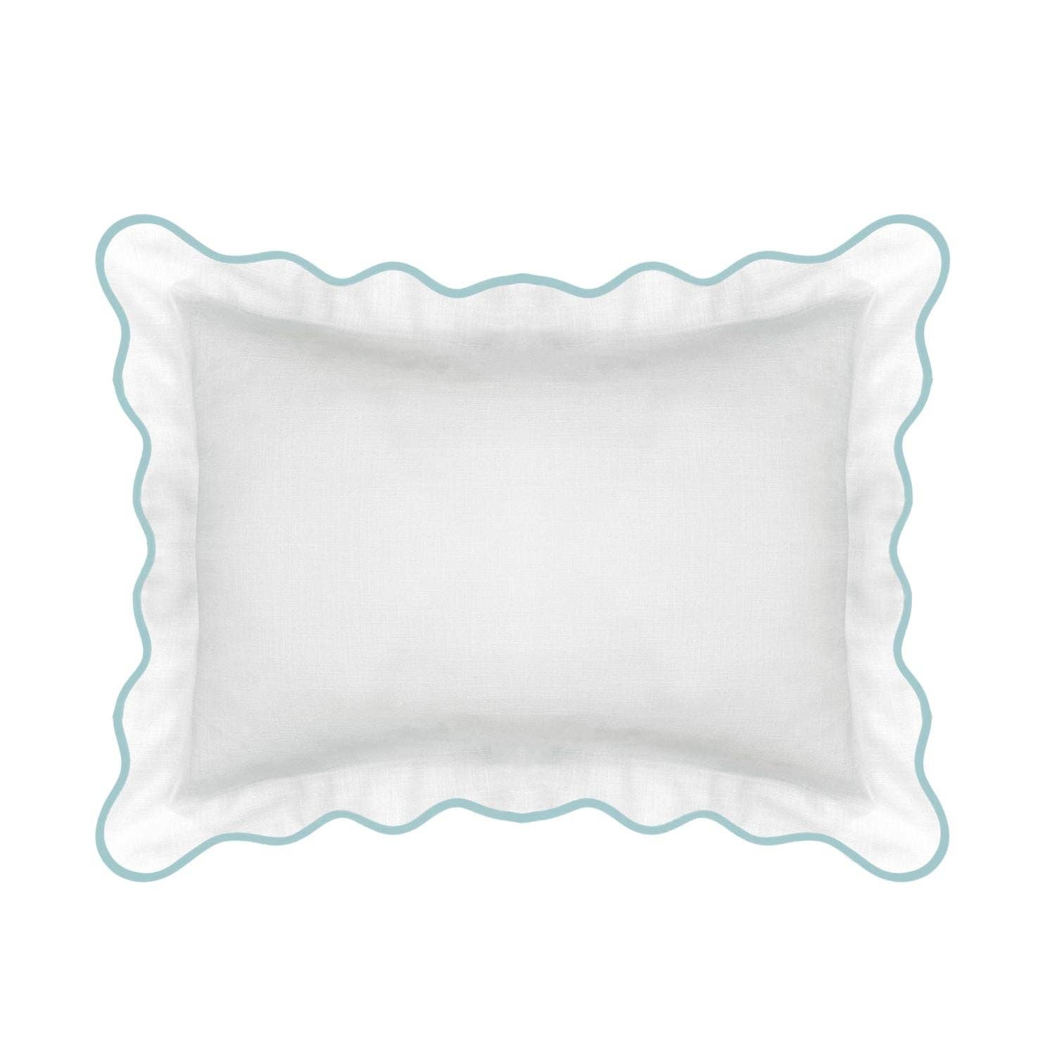 Scalloped Sham, Blue / White: Standard, 20" x 26"