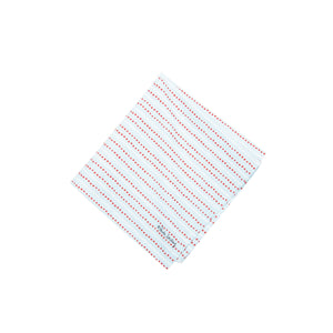 Red Dotted Stripe Dinner Napkins S/4