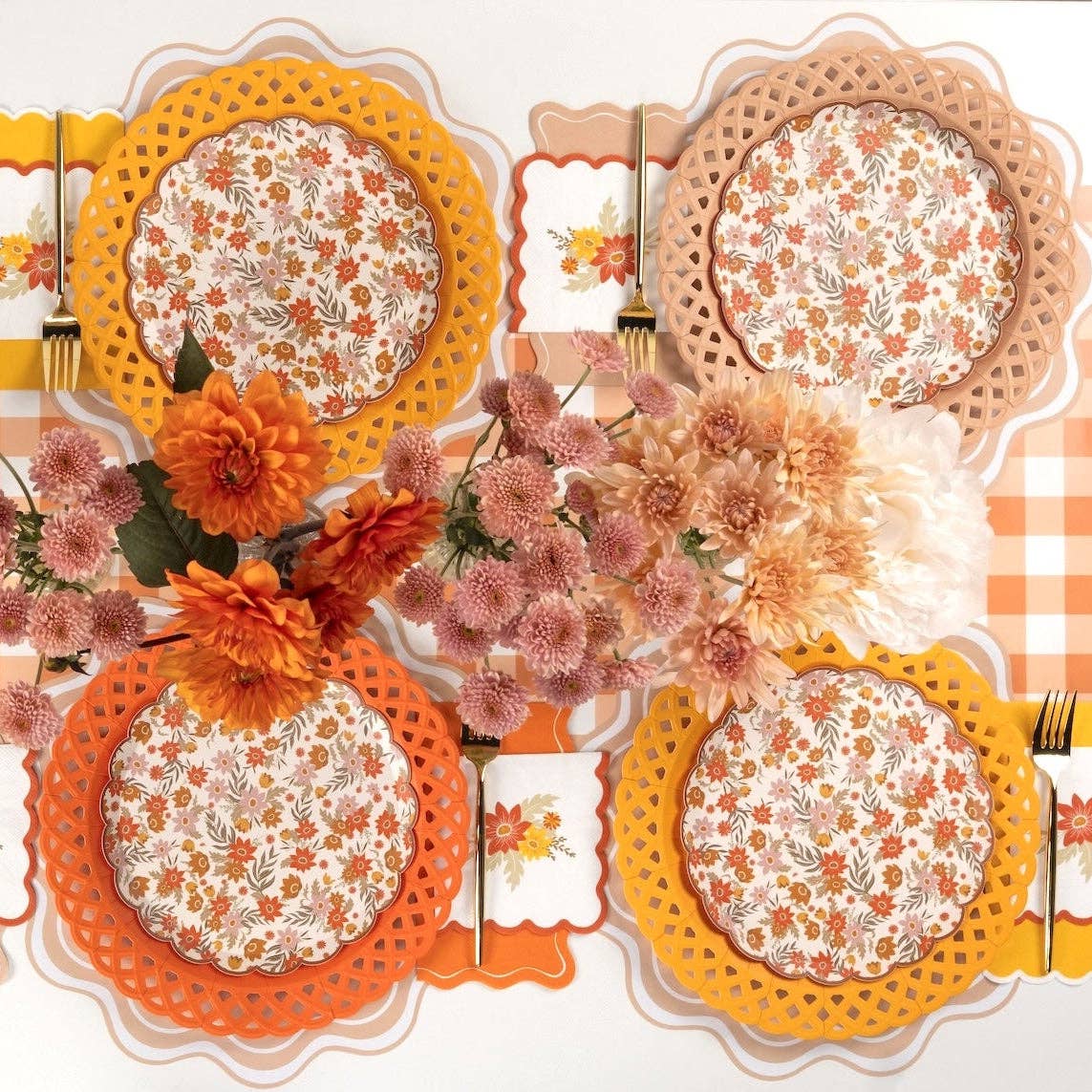 Autumn Floral Dessert Plates