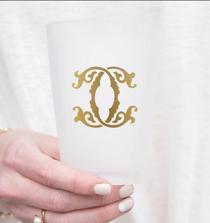 Single Letter Monogrammed Frosted Cups