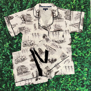 Tyler Toile Pajamas-Short Set