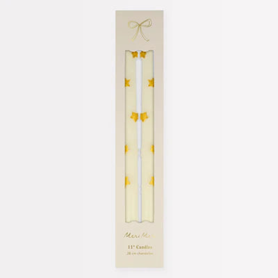 Gold Star Taper Candles