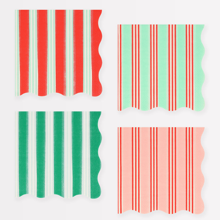 Festive Stripe Small Napkins