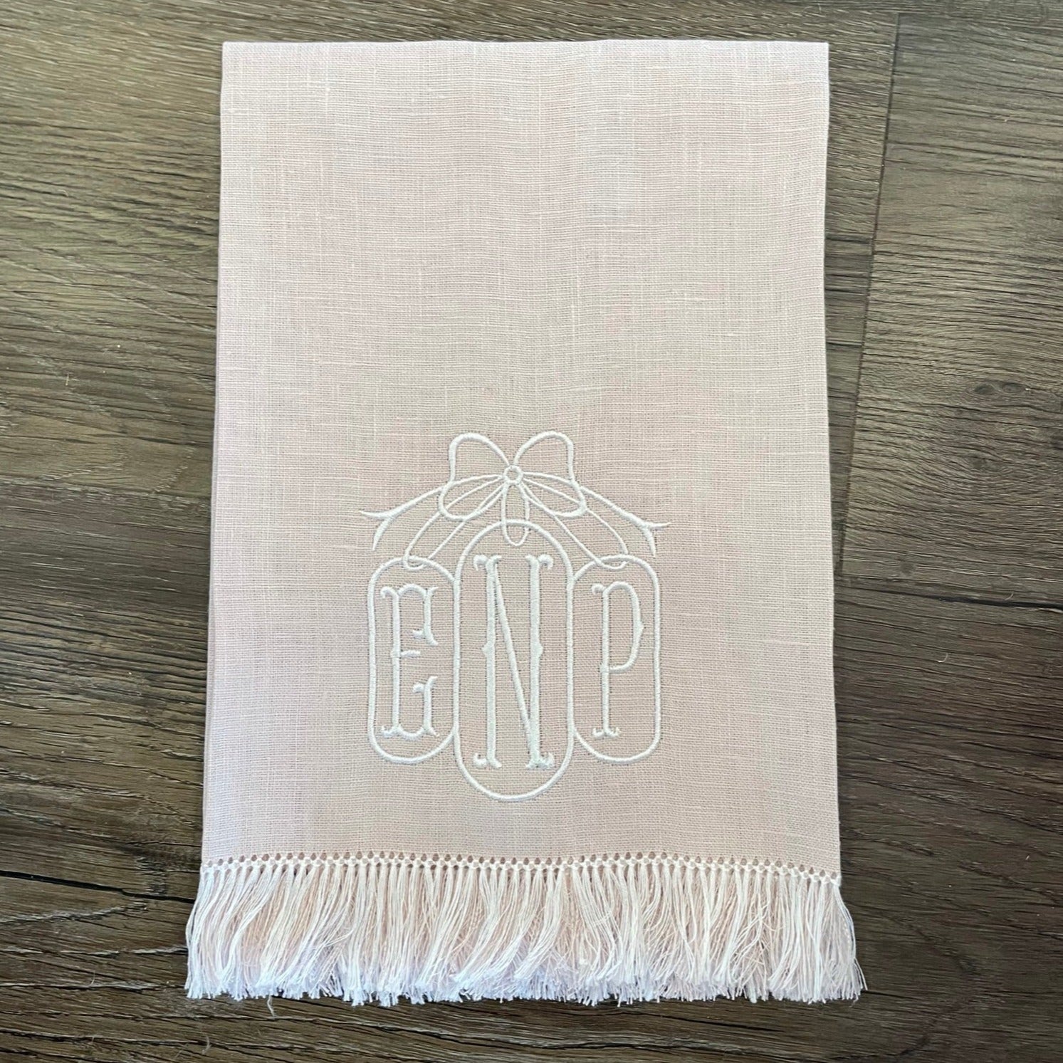 Watercolor Fringe Linen Guest Towel