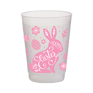 Happy Easter Pink Bunny Frost Flex Cup