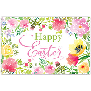 Happy Easter Floral Paper Placemat