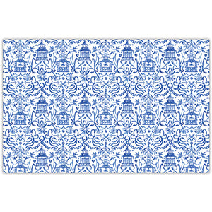 Blue Pagodas Paper Placemats