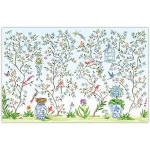 Handpainted Blue Enchanted Garden Paper Placemat