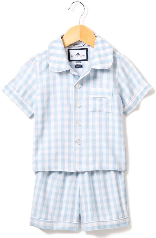 Petite Plume Blue Gingham  Short Pajama Set
