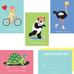 Wheeled Critters Valentine Cards S/28