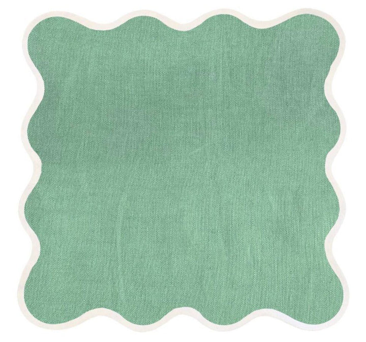 Scalloped Linen Square Napkin or Placemat