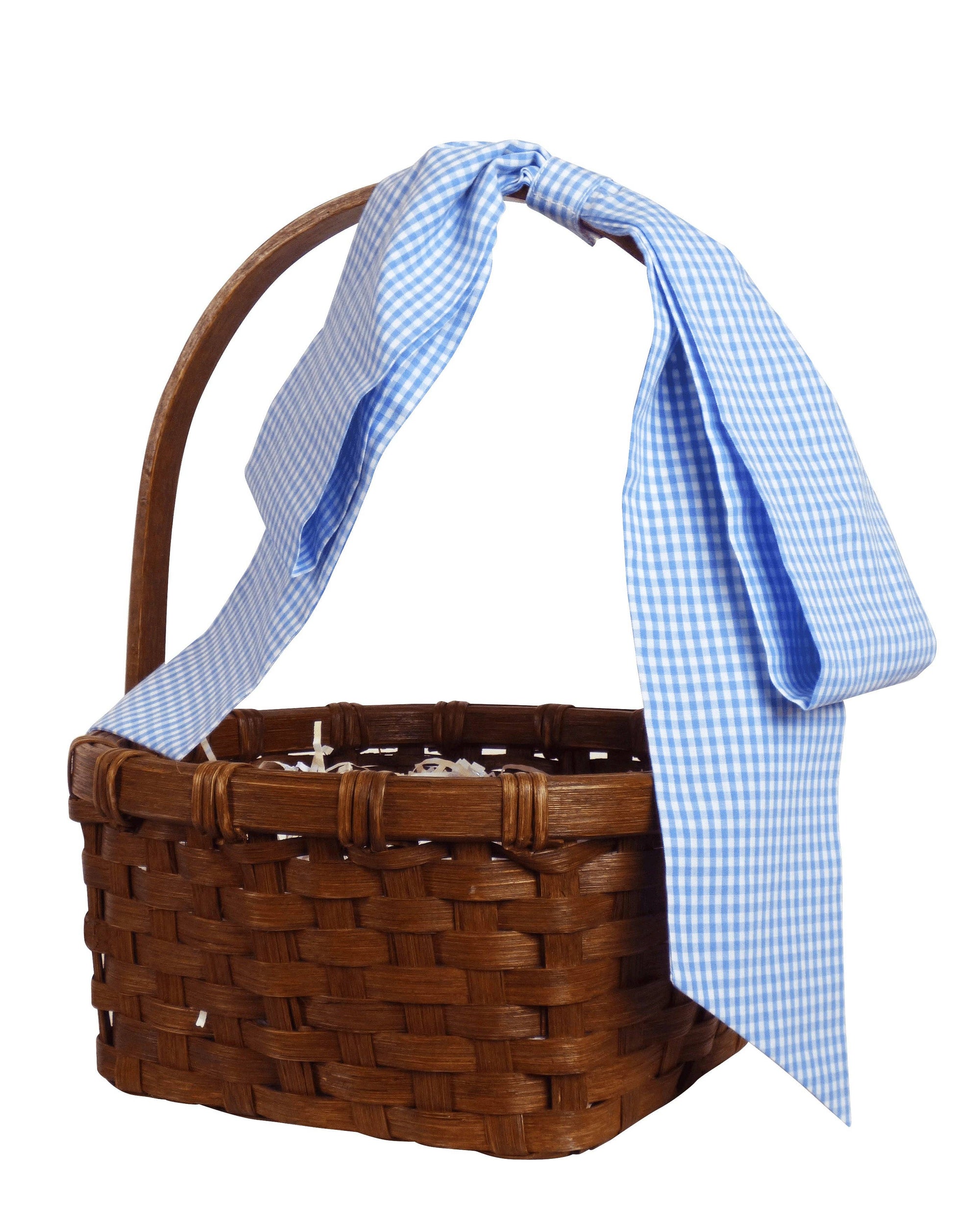 Easter Basket Bow in Blue Gingham: One Size