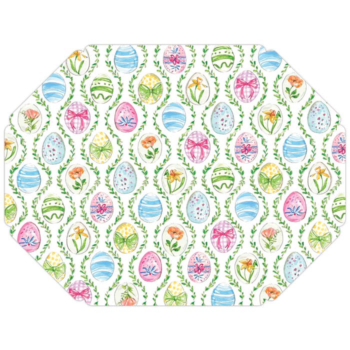 Handpainted Easter Eggs and Vines Posh Die-Cut Placemat