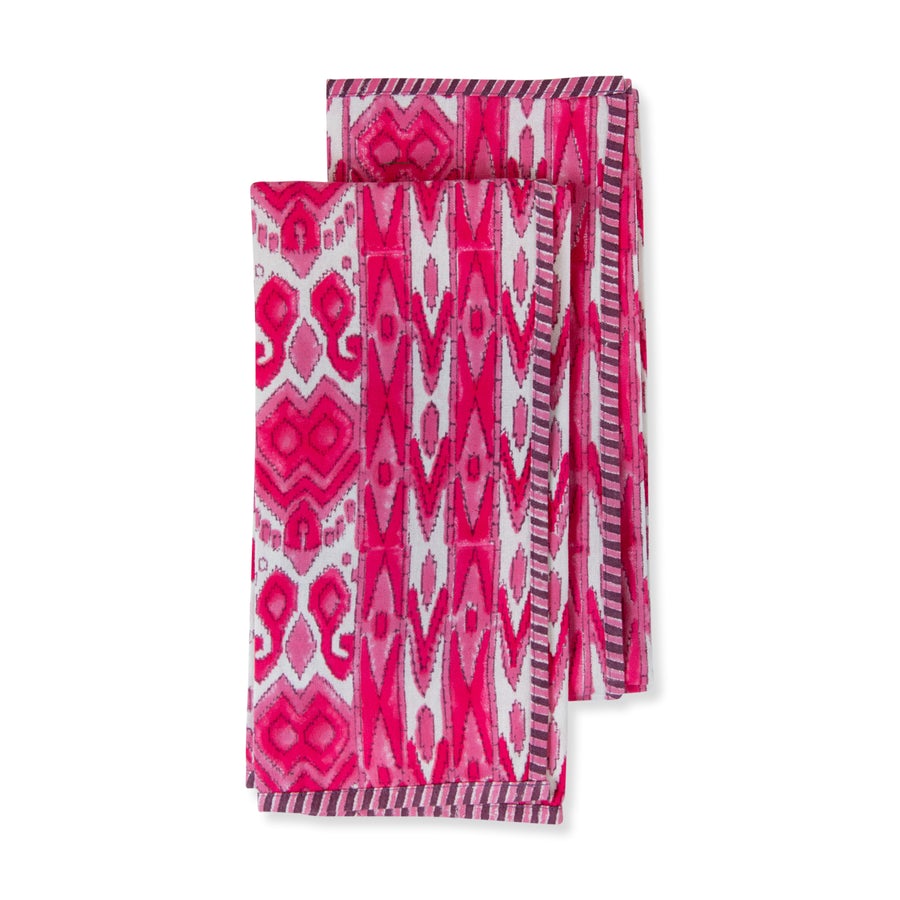 Ikat Pink Kitchen Towel - Sadie's Stitchery