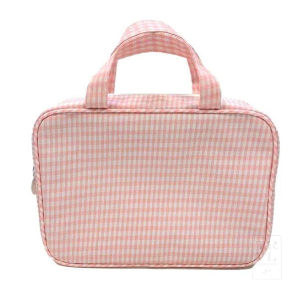 Coated Canvas Gingham Carry On Makeup bag