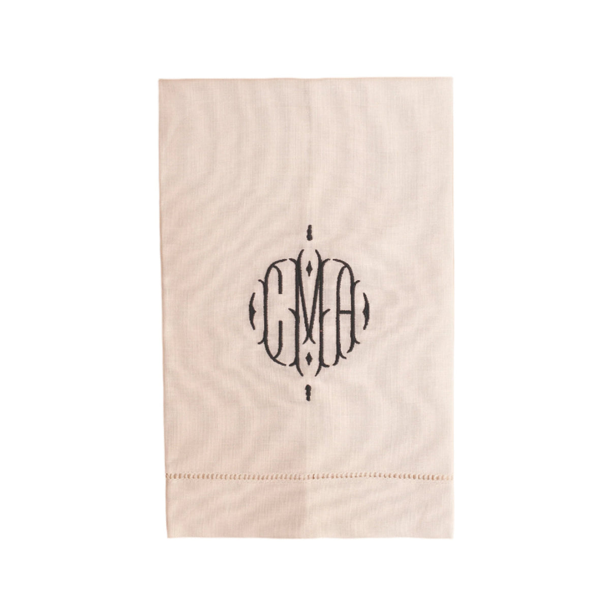 Ecru linen guest towel monogrammed