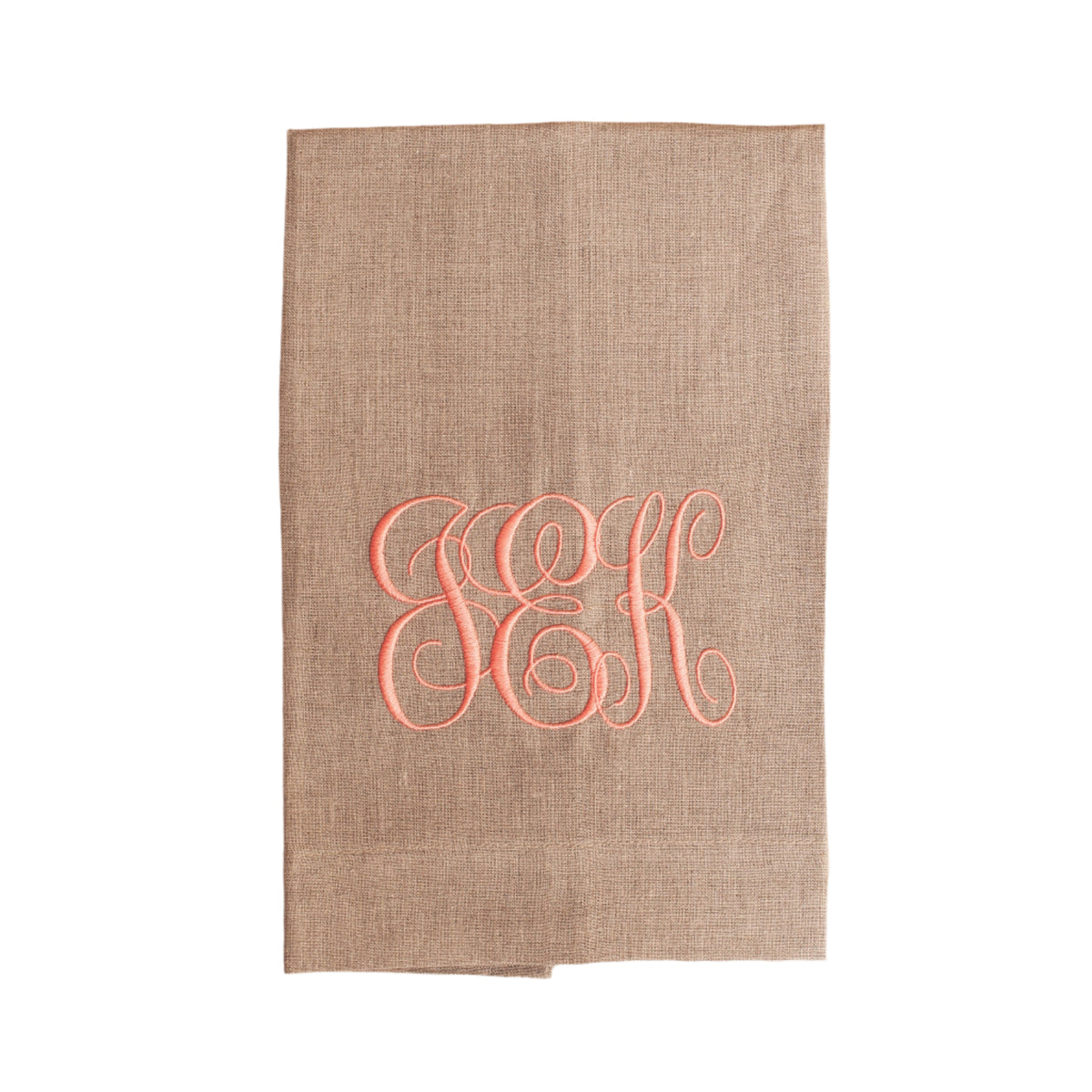 Oatmeal Natural Linen Guest Towel Monogrammed