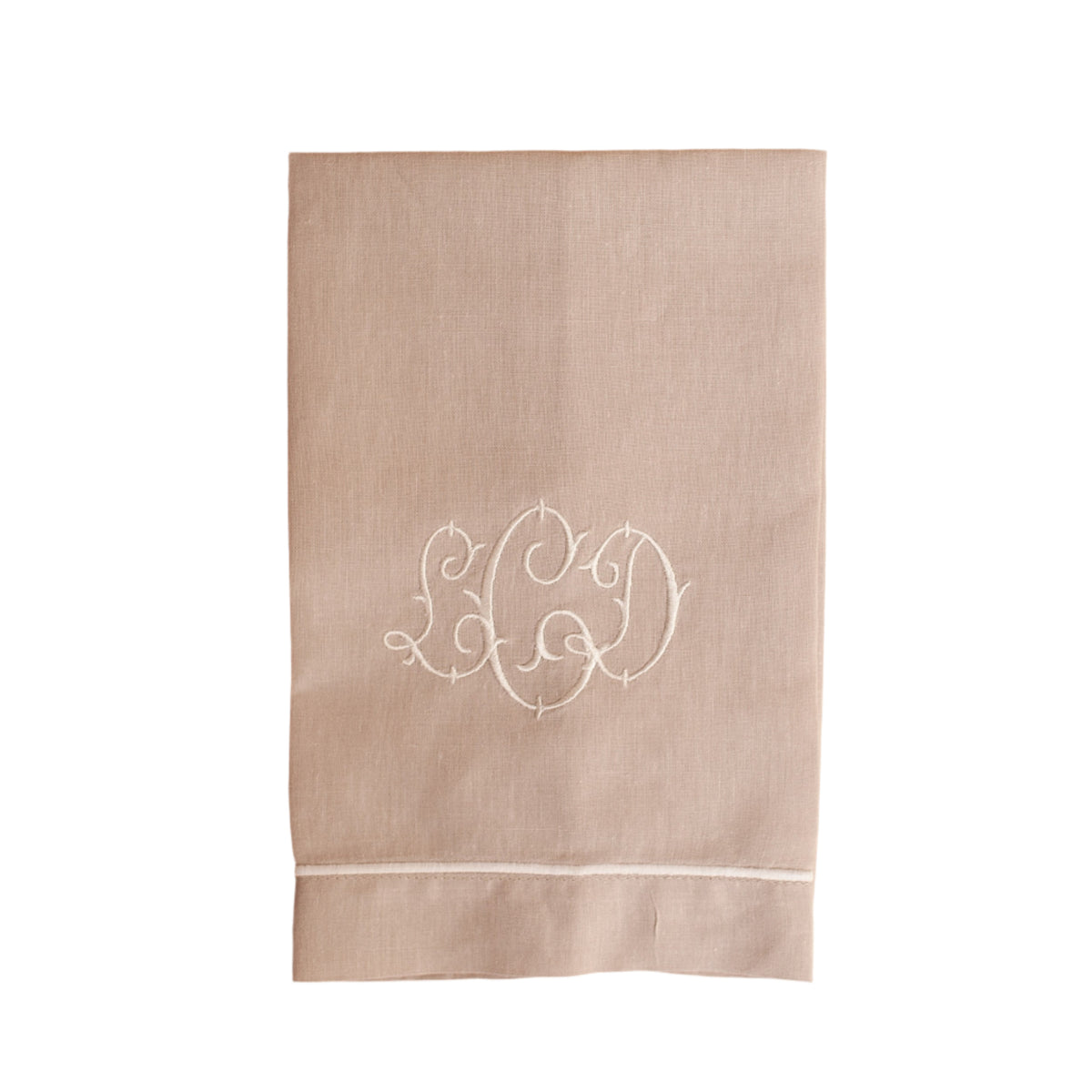 Natural linen guest towel monogrammed