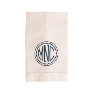 White Hemstitched Linen Guest Towel
