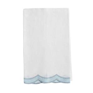Double Happiness Scalloped Linen Guest Towel