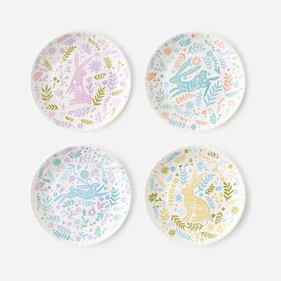 Spring Fables "Paper" Plate Set of 4, 7.5" inches