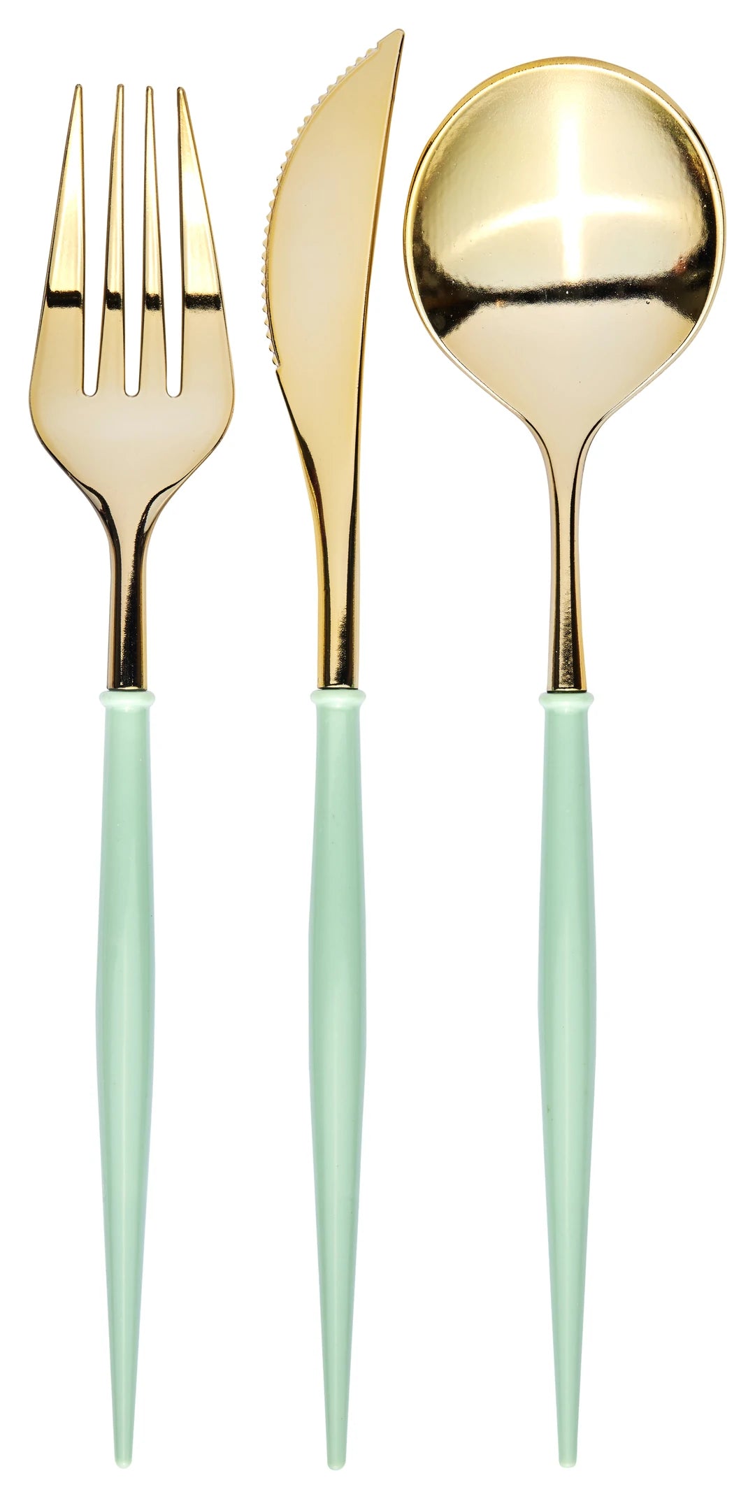 Bella Cutlery Gold/Mint Handle, 8 place settings