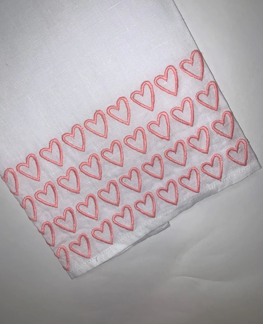 Pink Heart Finger Tip Towel