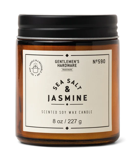 Soy-Wax Sea Salt & Jasmine Candle