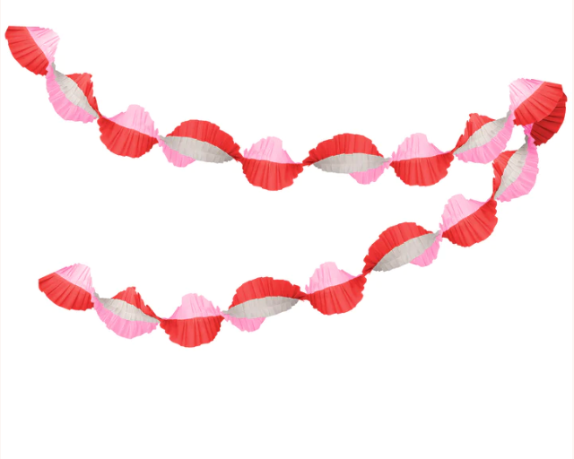 Red & Pink Stitched Streamer