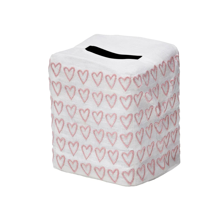Pink Heart Tissue Box Cover