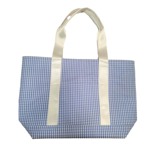 Coated Canvas Gingham Tote