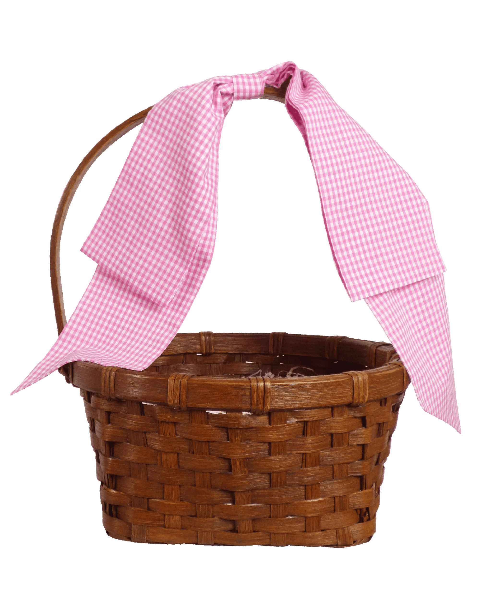 Easter Basket Bow in Pink Gingham: One Size