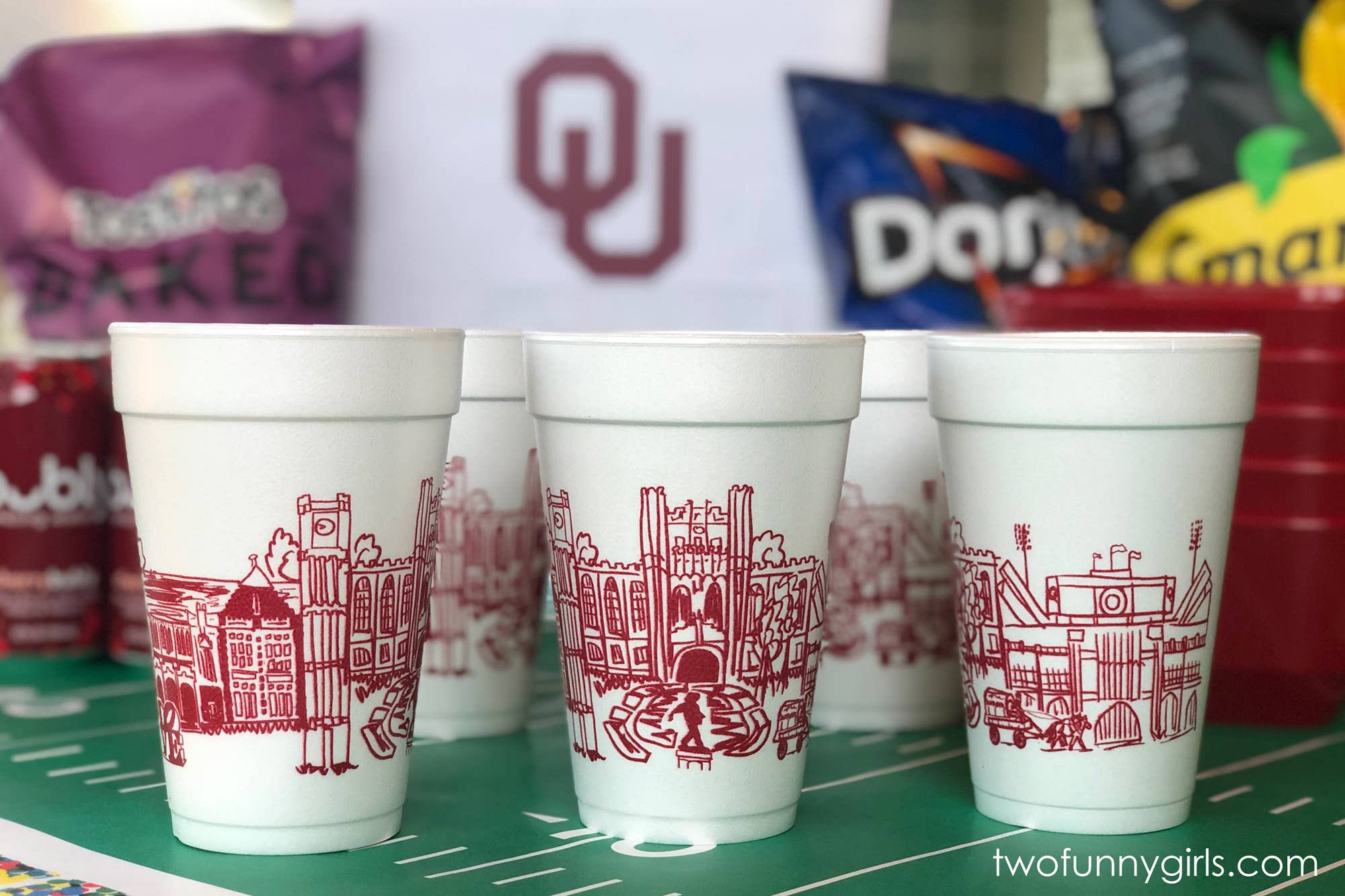 Foam Cup 10 Pack {Oklahoma University Skyline}