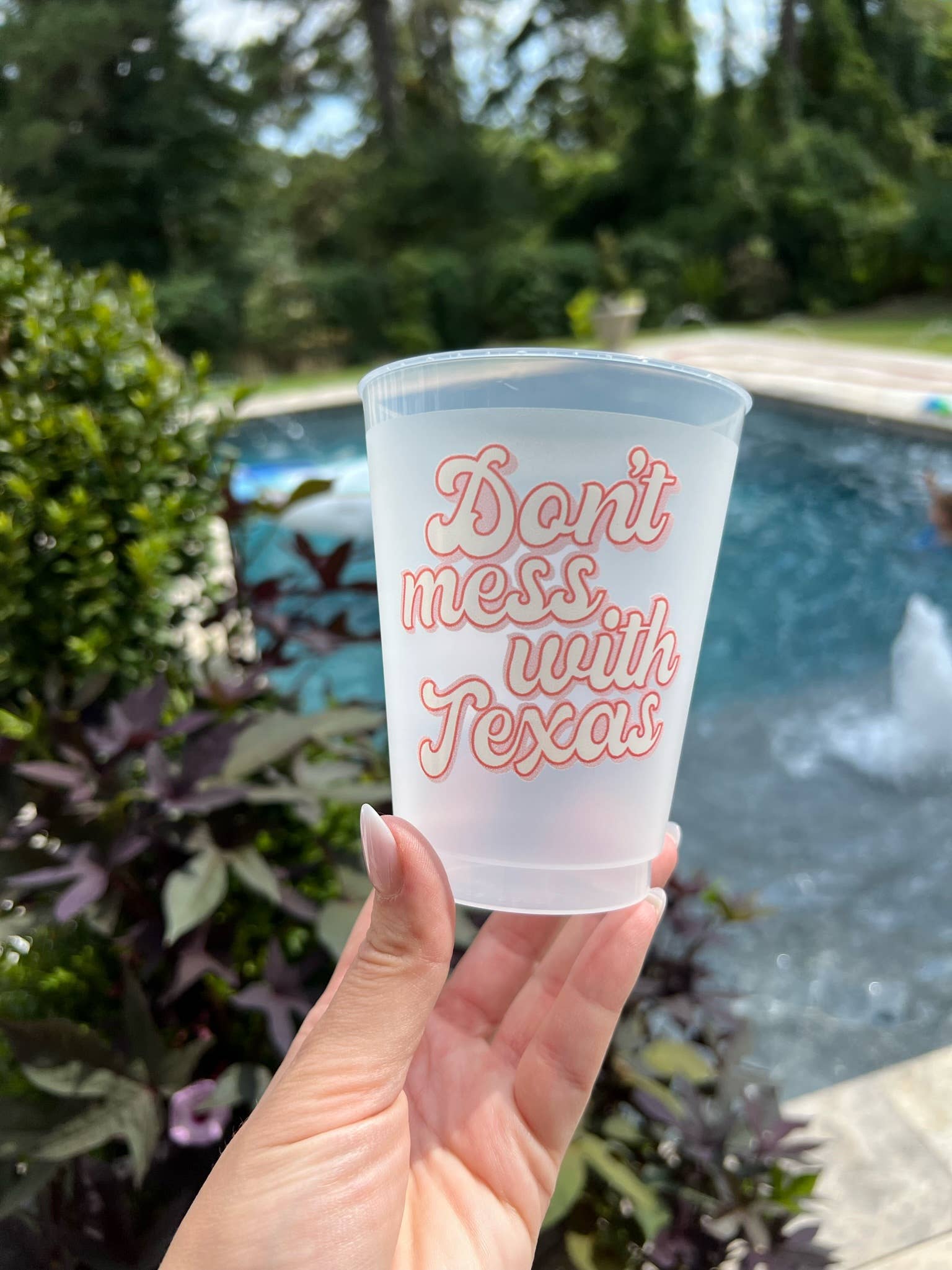 Don't Mess With Texas Pink Frosted Cups- Texas: Pack of 6