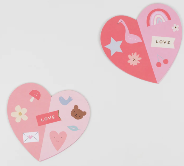 Heart Valentine Stickers and Cards