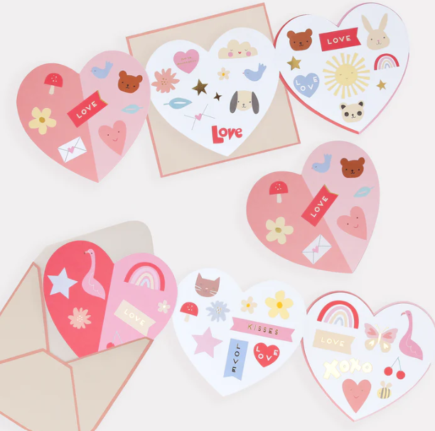 Heart Valentine Stickers and Cards