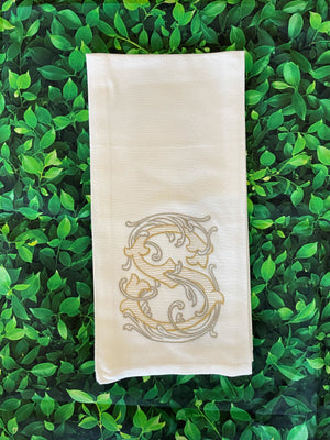 Single Letter Monogramed Guest Towel