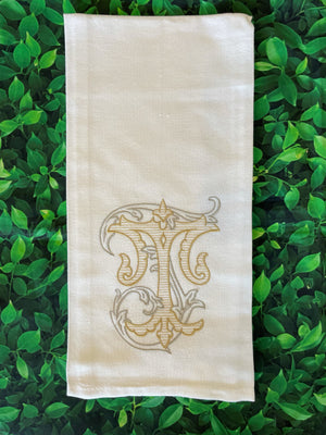 Single Letter Monogramed Guest Towel