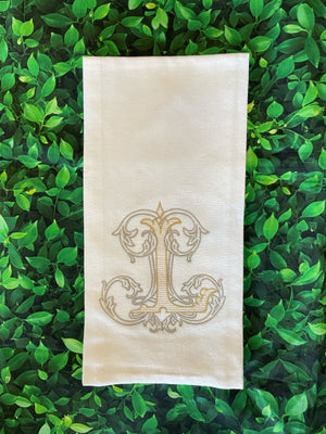 Single Letter Monogramed Guest Towel