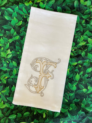 Single Letter Monogramed Guest Towel