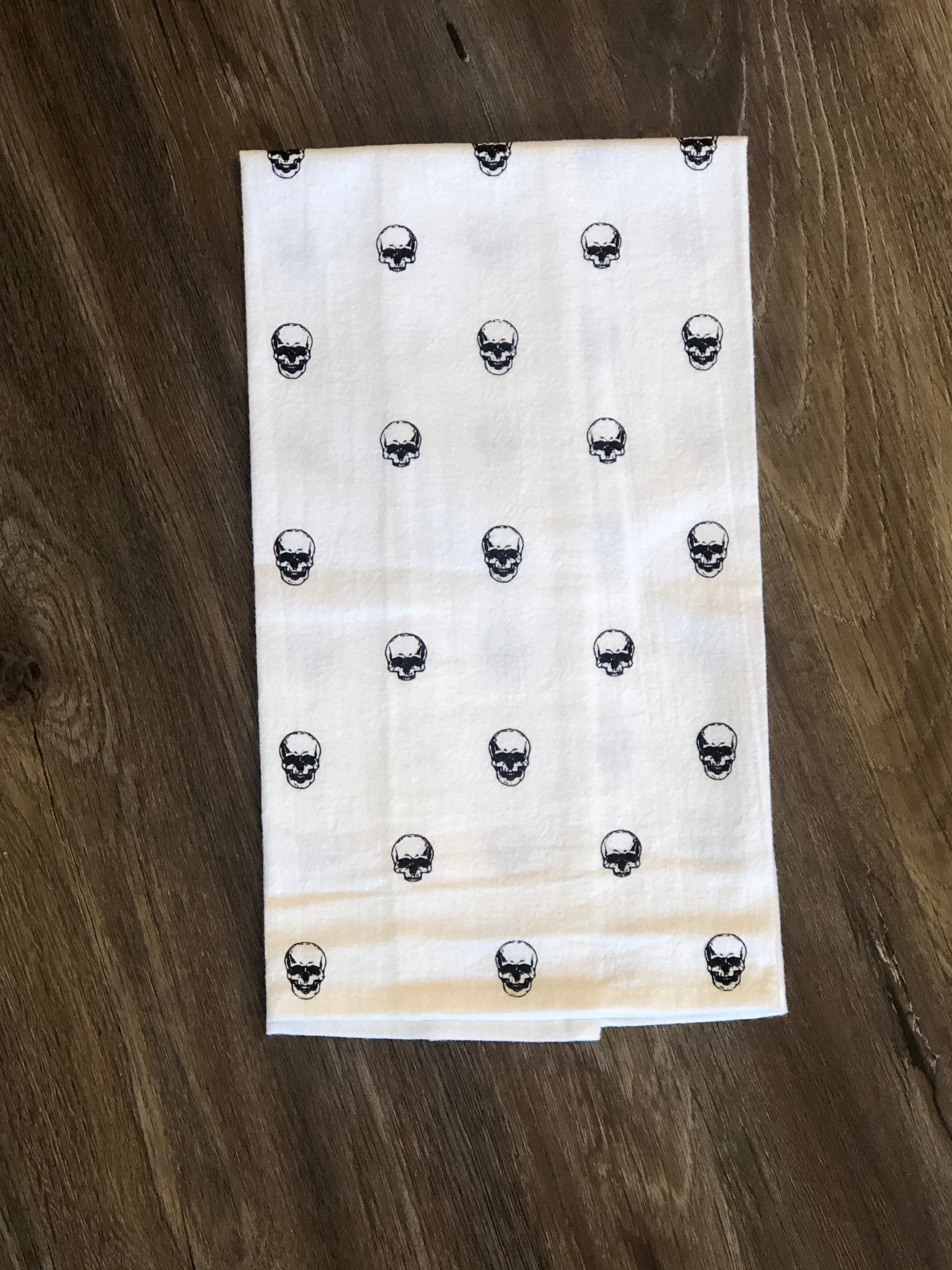 Flour Sack Kitchen or Guest Towel with Skulls