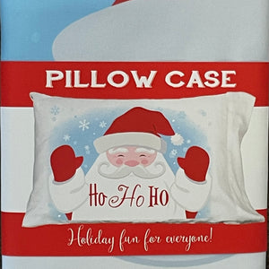 Ho Ho Ho Santa Face Pillow Case with Monogram