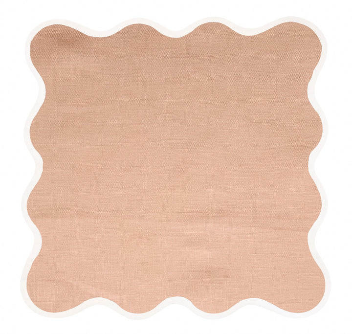 Scalloped Linen Square Napkin or Placemat
