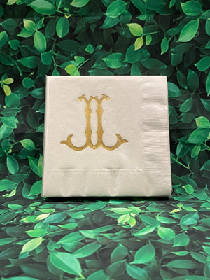 Antique Chic Monogrammed Beverage Napkins