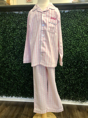 Petite Plume Pink Gingham Long Pajama Set